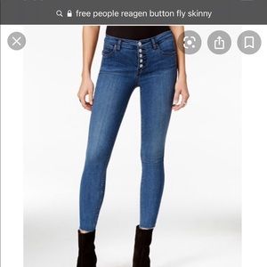 Free People Reagan Skinny Button Fly Jeans